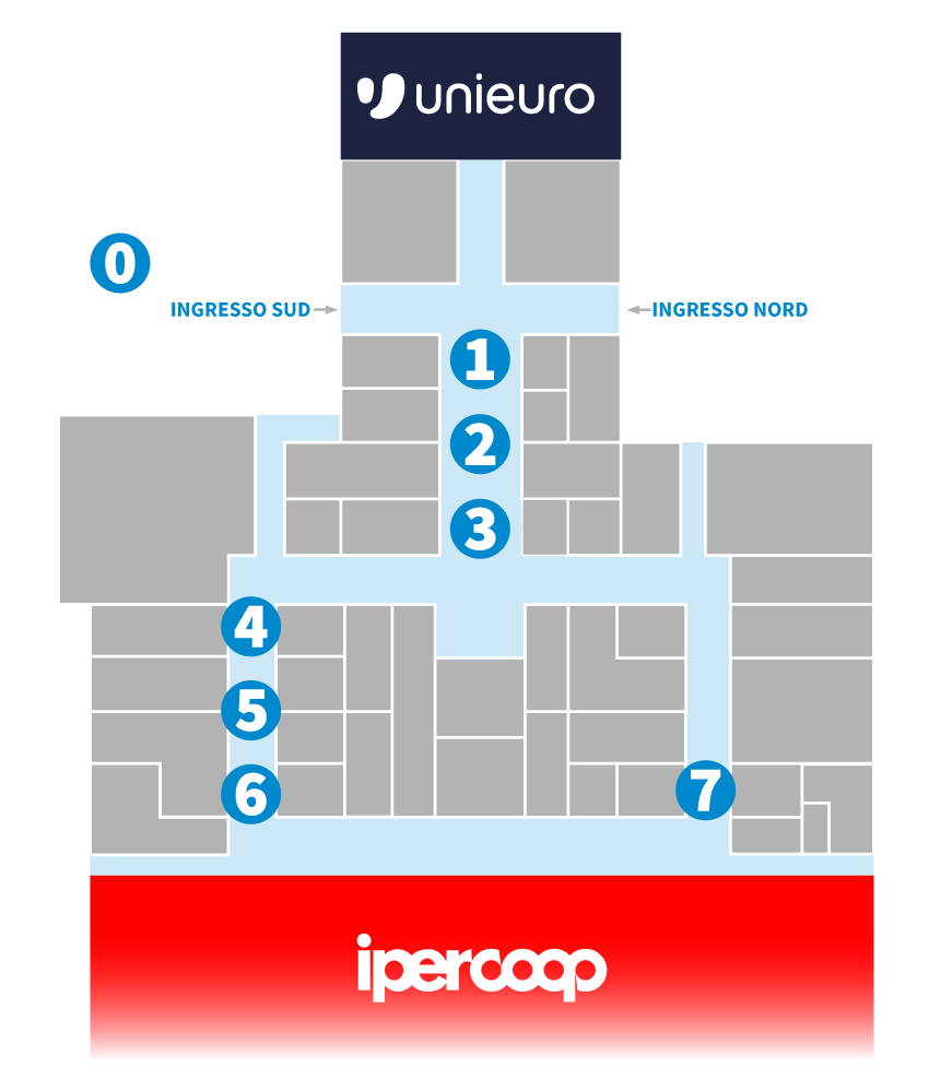 Centro Commerciale Euro Torri | Mappa Aree Espositive